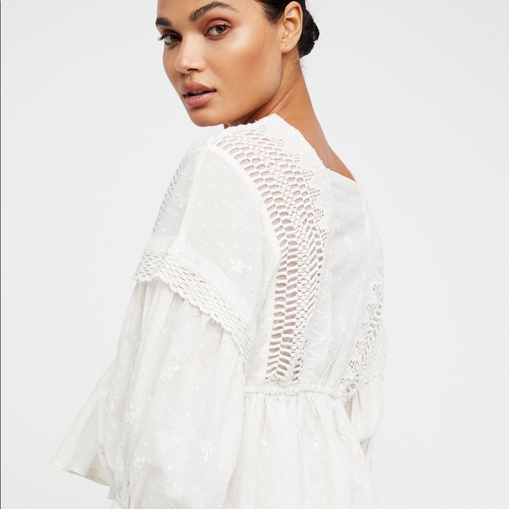 Free People Drive You Mad puff sleeve blouse - Picture 8 of 10